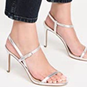 Silver Metallic strappy sandals heels - Sam Edelmam Doran